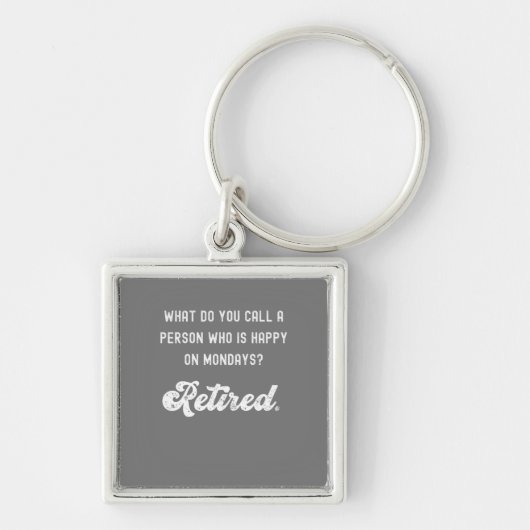 Een persoon die op maandag gelukkig is in de gevan sleutelhanger (Voorkant)