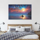 Een persoon in een boot op het water met een volle canvas afdruk (Insitu (Slaapkamer))