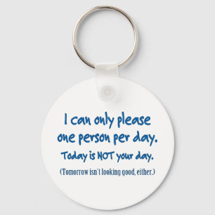 Eén persoon per dag sleutelhanger