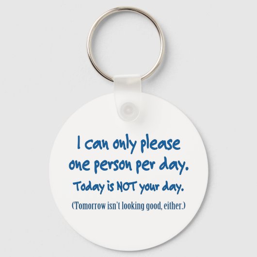 Eén persoon per dag sleutelhanger (Voorkant)