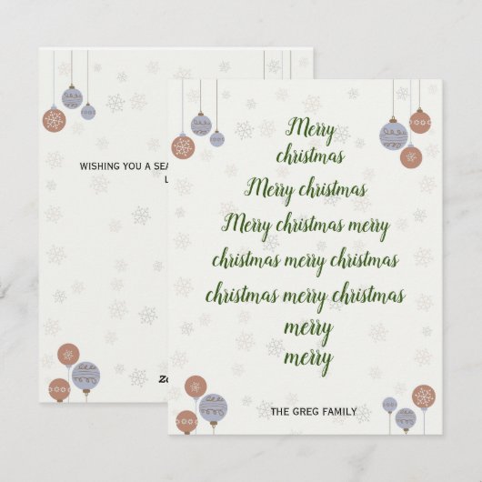 Een persoonlijk typografie kerstkaart (Voorkant / Achterkant)