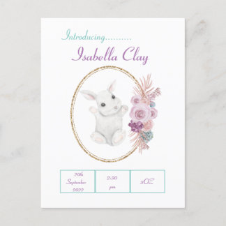 EEN PERSOONLIJKE GEBOORTEAANKONDIGINGSPOSTKAART BRIEFKAART