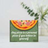 Een persoonlijke Pizza Funny Quote Briefkaart (Staand voorkant)