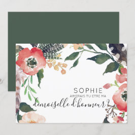 een persoonlijke uitnodiging voor bruidsmeisje