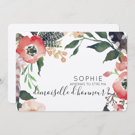 een persoonlijke uitnodiging voor bruidsmeisje (Voorkant / Achterkant)