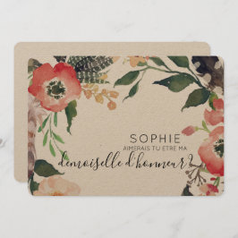 een persoonlijke uitnodiging voor bruidsmeisje