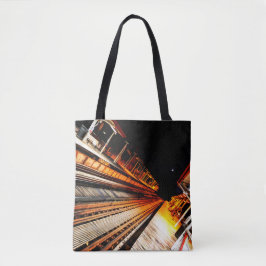 Een perspectief voor een stadstrein tote bag