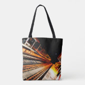 Een perspectief voor een stadstrein tote bag (Achterkant)