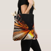 Een perspectief voor een stadstrein tote bag (Dichtbij)