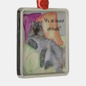 Een Perzisch Kat met houding Metalen Ornament (Rechts)