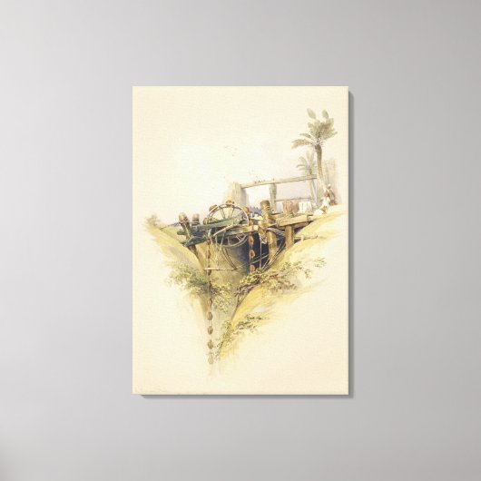 Een Perzisch waterwiel dat wordt gebruikt om water Canvas Afdruk (Voorkant)