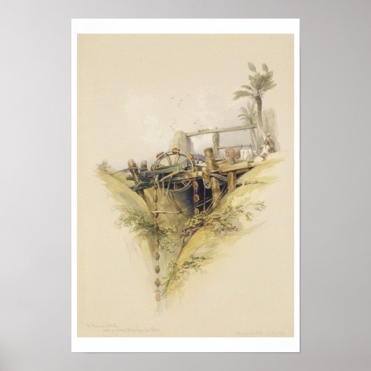 Een Perzisch waterwiel dat wordt gebruikt om water Poster (Voorkant)