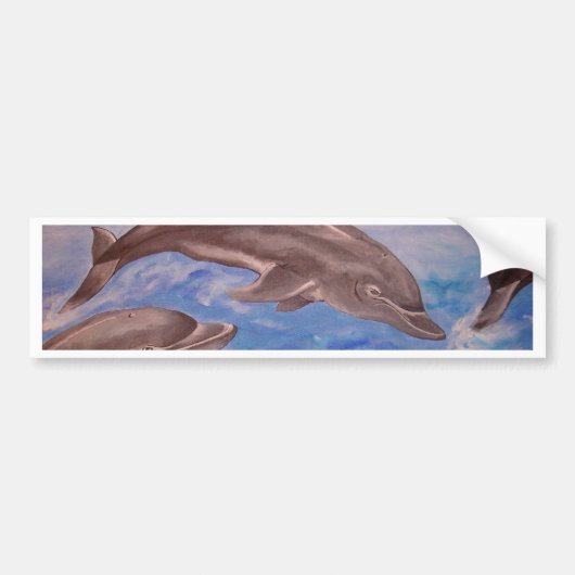 Een peul speelse dolfijnen bumpersticker (Voorkant)
