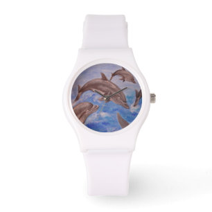 Een peul speelse dolfijnen horloge
