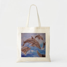 Een peul speelse dolfijnen tote bag