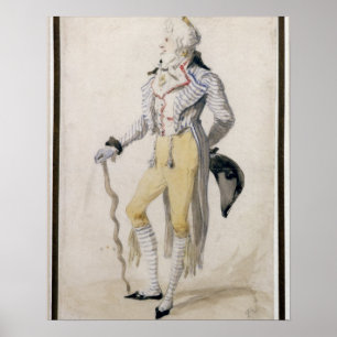 Een peulschil, 1793 (potlood en m/c op pa) poster