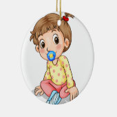 Een peuter met een pacifier keramisch ornament (Rechts)