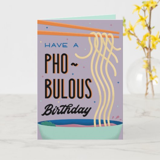 Een Pho-Bulous verjaardag Kaart (Gele Bloem)