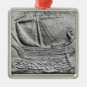 Een Phoenicisch handelsschip in Sidon Metalen Ornament