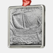 Een Phoenicisch handelsschip in Sidon Metalen Ornament (Links)