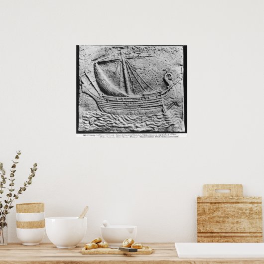 Een Phoenicisch handelsschip in Sidon Poster (Keuken)