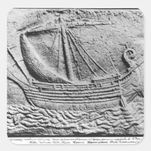 Een Phoenicisch handelsschip in Sidon Vierkante Sticker