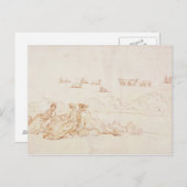 Een picknick: Twee dames en heren (bruine was met Briefkaart (Voorkant / Achterkant)
