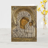 Een pictogram die Virgin van Kazan tonen Kaart (Gele Bloem)