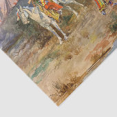 Een Piegan Flirtation van Charles Marion Russell Tissuepapier (Detail)