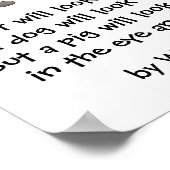 Een PIG Citaat van Winston Churchill Poster (Hoek)