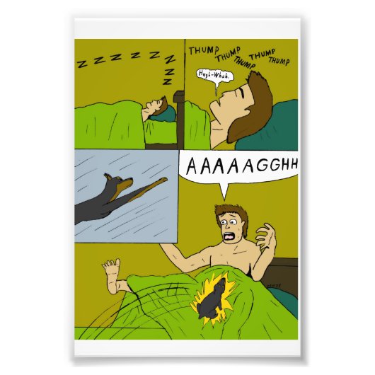 Een pijnlijke wakker foto afdruk (Voorkant)