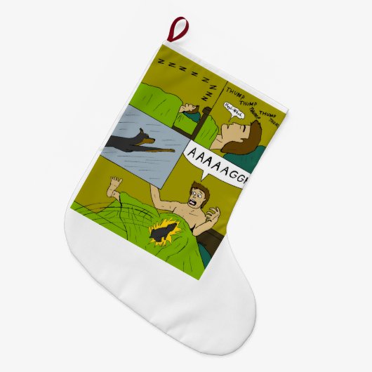 Een pijnlijke wakker grote kerstsok (Voorkant (Hangend))