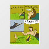 Een pijnlijke wakker raamsticker (Vel)