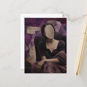 Een pijnloos gezicht Mixed Media Collage Briefkaart