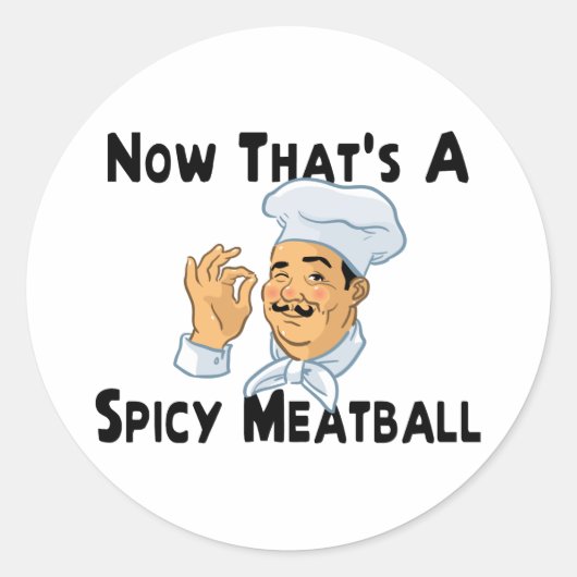 Een pikante Meatball Ronde Sticker (Voorkant)