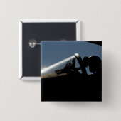 Een piloot bereidt de start voor vierkante button 5,1 cm (Voorkant /achterkant)