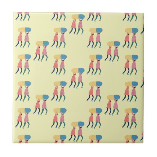 Een pilpatroon dragen tegeltje (Voorkant)