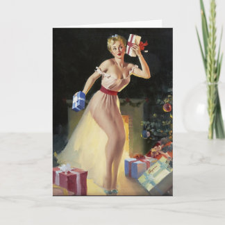 Een pin-up voor kerst feestdagen kaart
