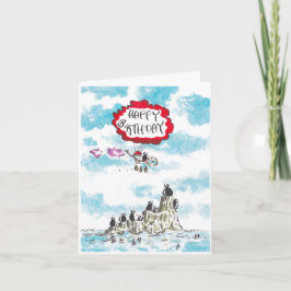 Een pinguïn aangedreven verjaardag Kaart