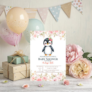 Een Pinguïn Baby Shower Uitnodiging