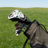 Een pinguïn die een bord vasthoudt met aanpasbare golfheadcover (Insitu)