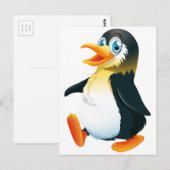 Een pinguïn die loopt briefkaart (Voorkant / Achterkant)