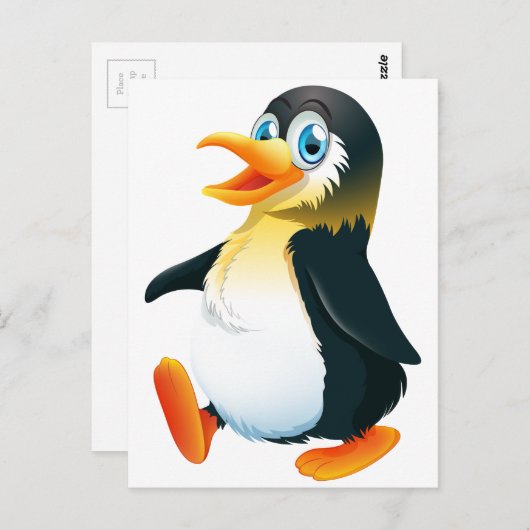 Een pinguïn die loopt briefkaart (Voorkant / Achterkant)
