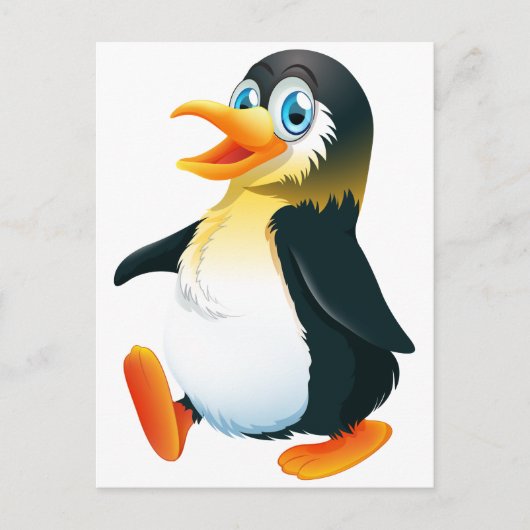 Een pinguïn die loopt briefkaart (Voorkant)