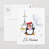 Een pinguïn in het Briefkaart (Voorkant / Achterkant)