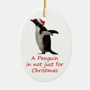 Een pinguïn is niet alleen voor Kerstmis. Keramisch Ornament