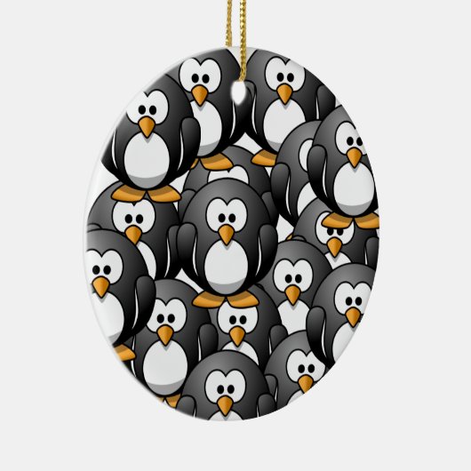 een pinguïn overbelasting keramisch ornament (Rechts)