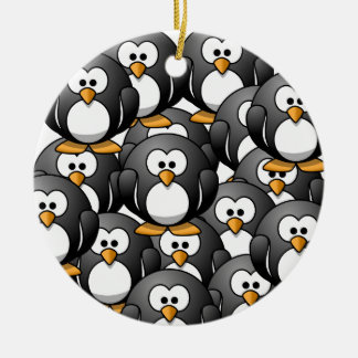 een pinguïn overbelasting keramisch ornament