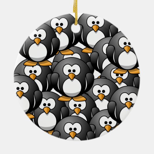 een pinguïn overbelasting keramisch ornament (Achterkant)