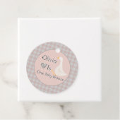 Een Pink Gingham Gekke Goose Girl's Verjaardagsfee Bedankjes Labels (In situ)